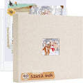 12x12 Inch Large 3 Ring DIY Scrapbook Photo Album, Linen Cover Scrapbook by Hiwhy