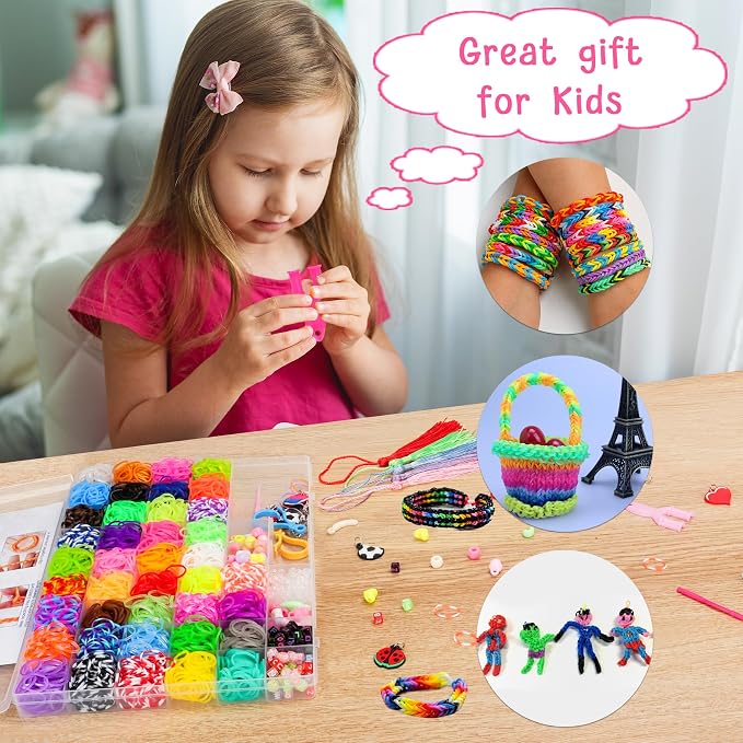 UUEMB 6000+ Rubber Band Bracelet Kit, Colorful Loom Bracelet Making Kit - Image 6