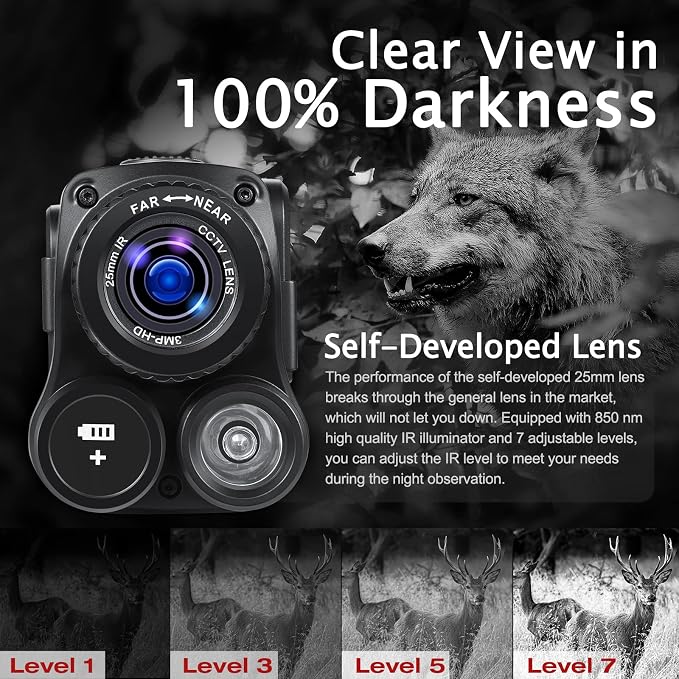 GeowFiiTech Night Vision Monocular, 4K Infrared Digital Night Vision Goggles - Image 4