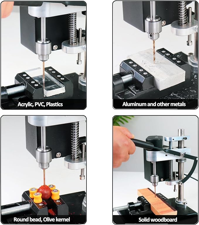Mini Bench Drill Press, 6 Inches Precision Benchtop Drilling Machine, Suitable For Direct Drilling Of Metal, Wood, Plastics, Acrylic,Metal Wooden DIY Jewelry Making Crafts Tool