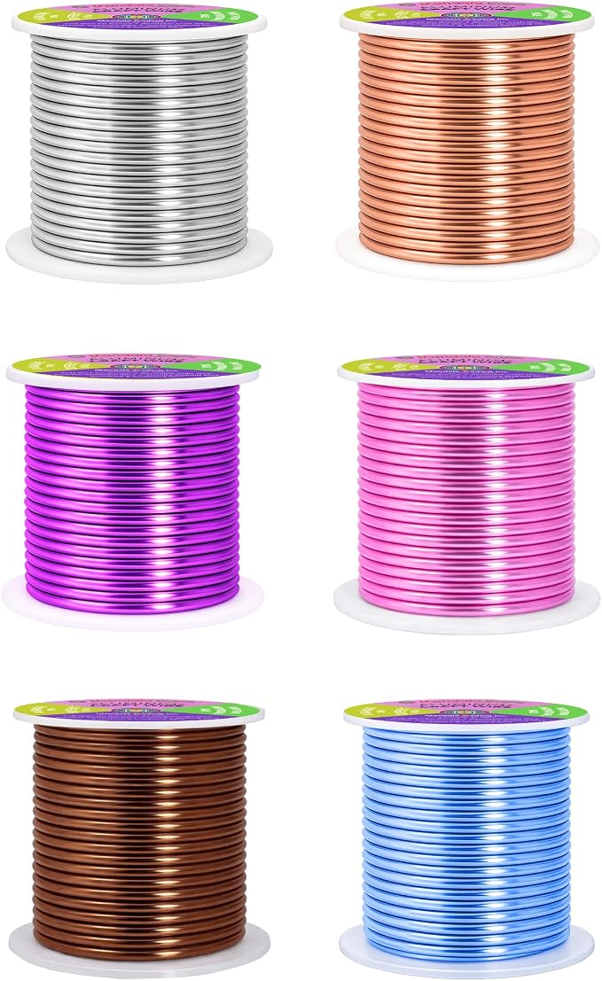 Mandala Crafts 8 GA Blue Pink Brown Assorted Anodized Aluminum Craft Wire | 120 - Image 2