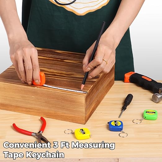 80 PCS Mini Tape Measure Keychains, 3 Ft Measuring Range Small Retractable Measuring Tape Key Chains, Pocket Portable Measurement Tape Bulk in 4 Colors for Favors Birthday Gift Daily