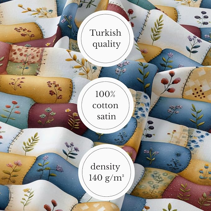 100% Cotton Fabric by the Yard – Turkish Quality Quilting & Sewing Fabric - Image 6