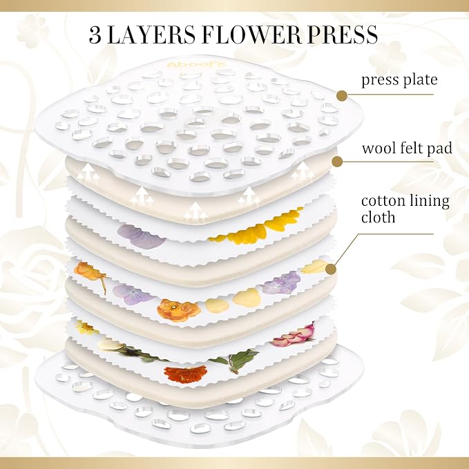 Aboofx Microwave Flower Press 6.3" 3 Layers Fast Drying Pressed Flower Art Kit - Image 2