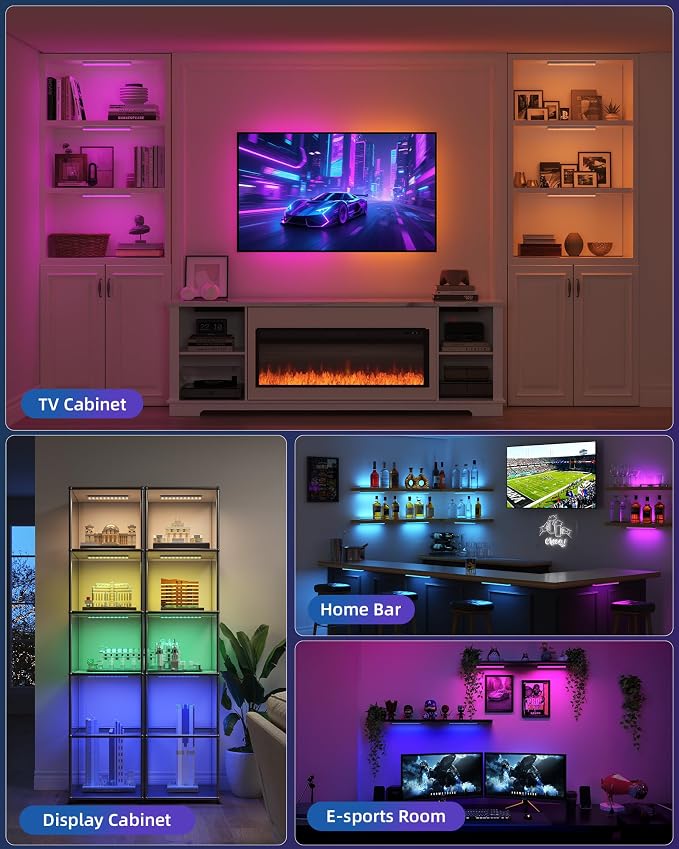 EZVALO 80 RGB Color Changing Under Cabinet Lighting Wireless, 1800mAh - Image 6