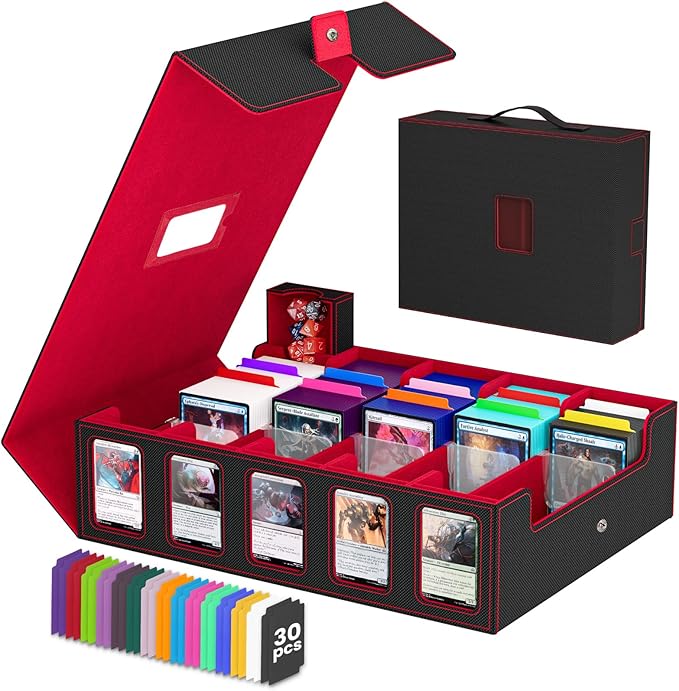 Trading Card Storage Box, 5 Row Card Deck Case by Gomyrod