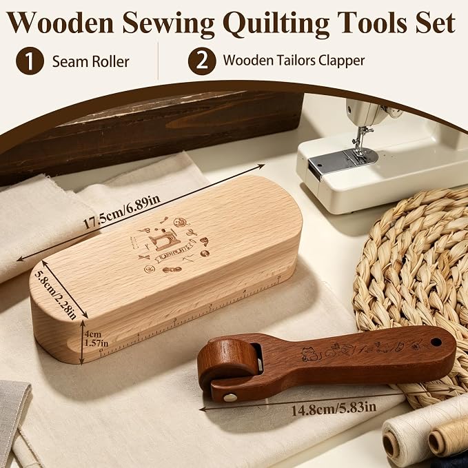 Fteven Tailors Clapper for Quilting, Wooden Tailors Clapper/Quilting Seam - Image 2
