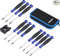 WORKPRO 10-Piece Precision Screwdriver Set with Pouch, Phillips, Slotted, Torx Star, Magnetic Screwdriver Repair Tool Kit, Non-Slip Grip, for Eyeglass, Watch, Computer, Laptop, Phone