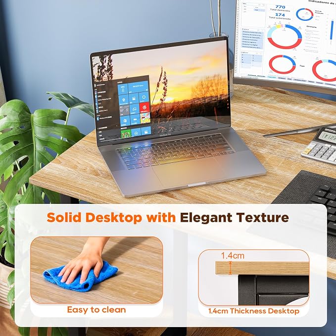 PayLessHere | 63 Inch Computer Desk | Nature | Office Desk - Image 4