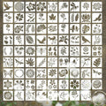 80 Pcs 3 Inch Small Nature Stencils, Reusable Flower Bird Butterfly Templates by Unknown