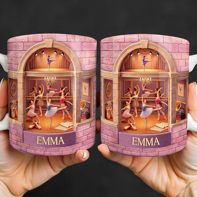 Personalized Ballerina Mug, Custom Name Dance Gift - Image 4