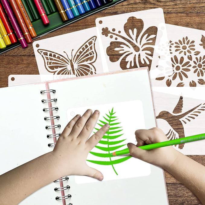 50 PCS Flower Painting Stencils Reusable Flower Stencils - Image 5
