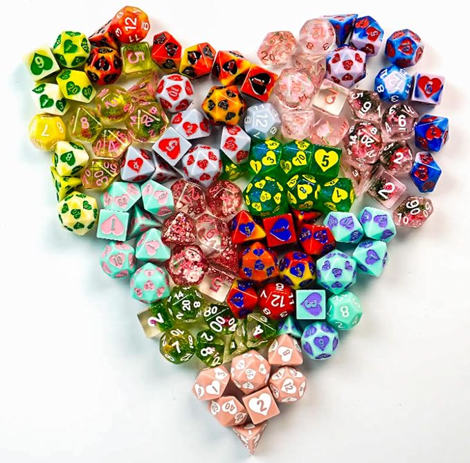 1985 Games Mystery Sweetheart Love Dice, Wide Range of Patterns, RPG Dice - Image 2