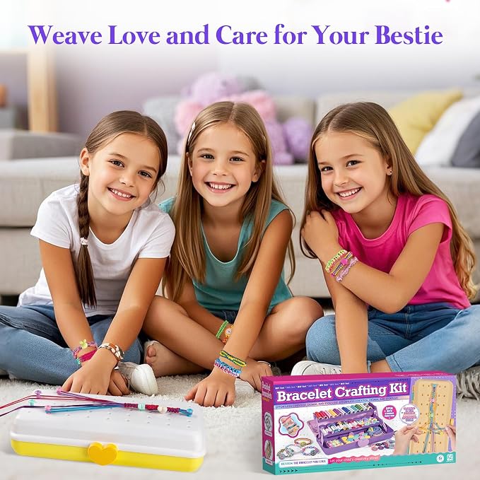 TingingYuli Friendship Bracelet Making Kit, 3-Layer Storage Box, Gift 6-12 | - Image 6