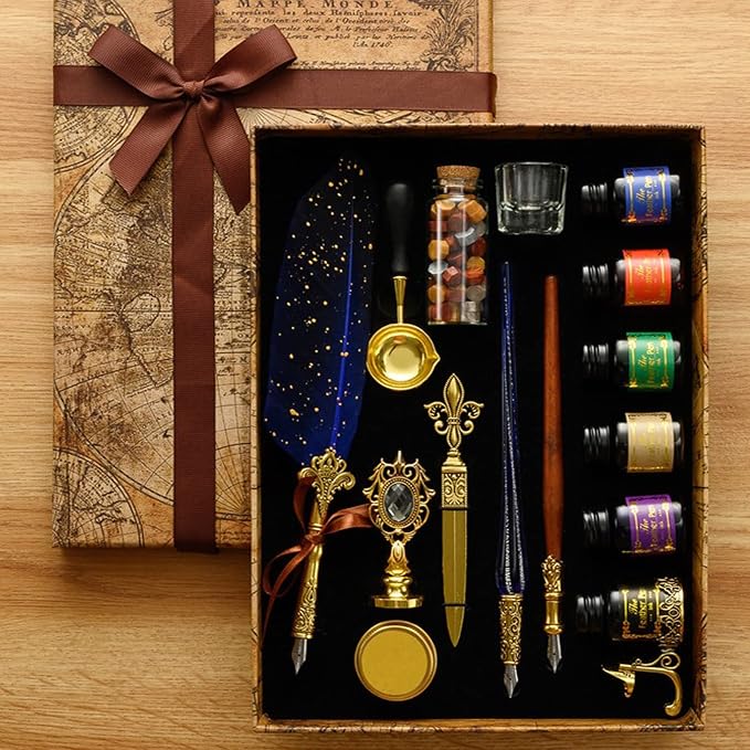 Joyeee Quill Writing Pen Ink Stationery Set, Classic Antique Pens Set, Idea - Image 6
