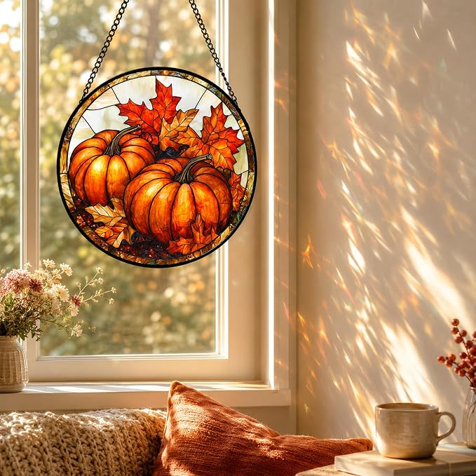 Pumpkin Maple Leaves Acrylic Suncatchers - Image 3