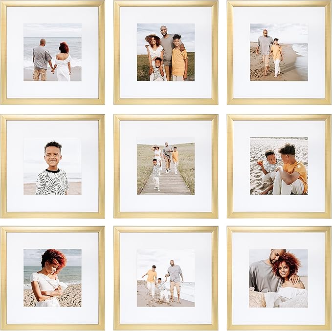 Sheffield Home 9 Piece Gallery Wall Frame Set, 12x12 in. Matted to 8x8 in. by SheffieldHome