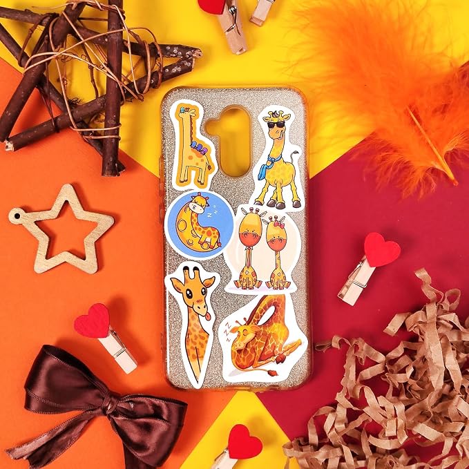 BulbaCraft Giraffe Stickers for Water Bottle, Scrapbooking, Laptop Decals — - Image 9