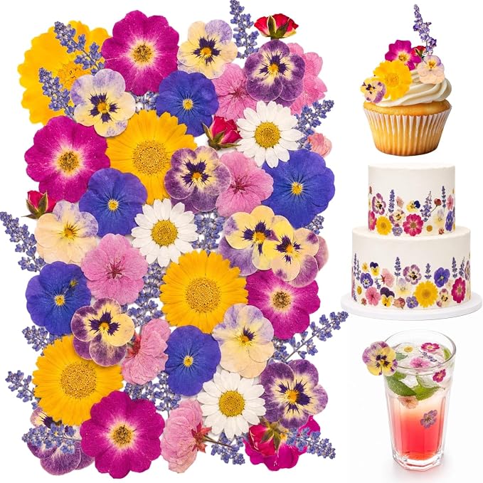 70 Pcs 11kinds Edible Dried Pressed Flowers by Unknown