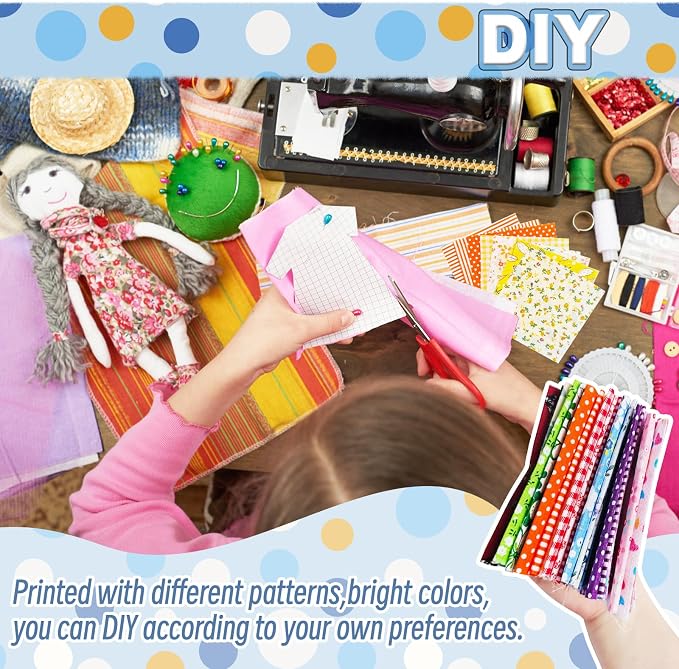 150Pcs 4" x 4" Cotton Craft Fabric Bundle Squares, Squares Sheets Patchwork - Image 4