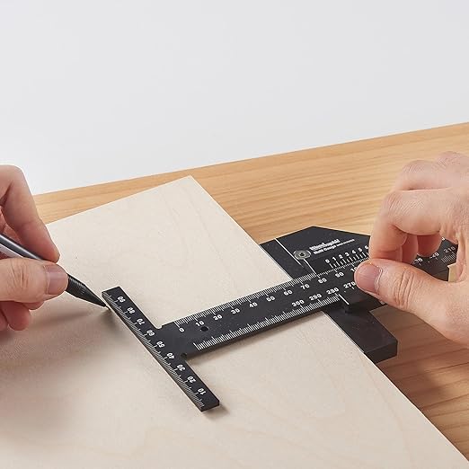 Scriber Gauge – Precision Marking Tool, Measuring Ruler, Layout Square, Thickness Gauge, CNC Aluminum Woodworking Tool for Joinery, Framing, Cabinet, DIY Projects (Old, 14 Inch)