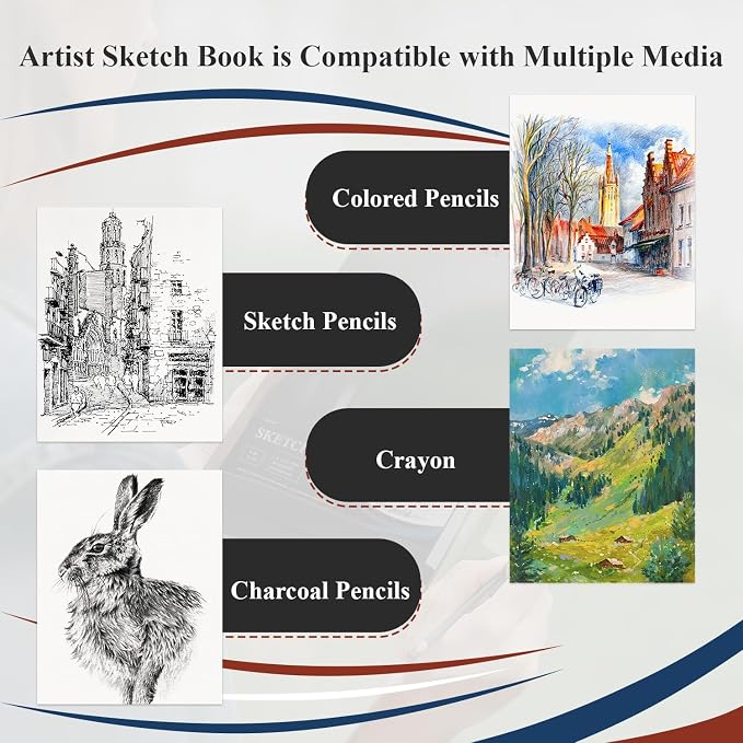 Ankkol Spiral Sketchbook 5x7, Small Sketch Book Hard Cover -100 Sheets - Image 7