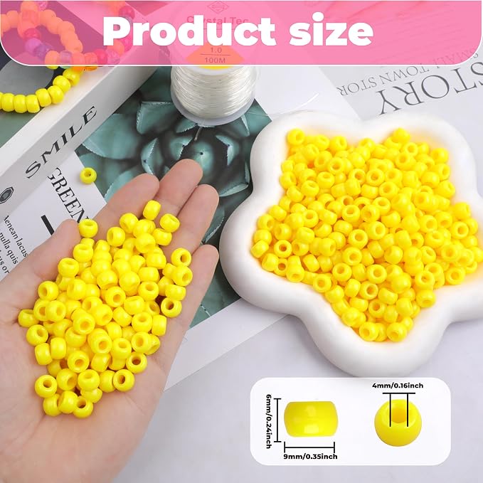 Plastic Pony Beads, for Bracelet, Hair Braiding, Friendship Bracelets, Jewelry - Image 2