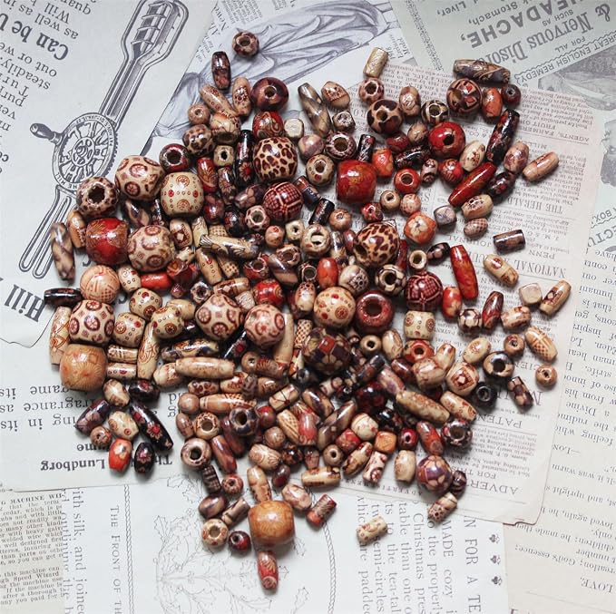 BetterJonny 300pcs Mixed Painted Drum Wood Spacer Beads - Image 3