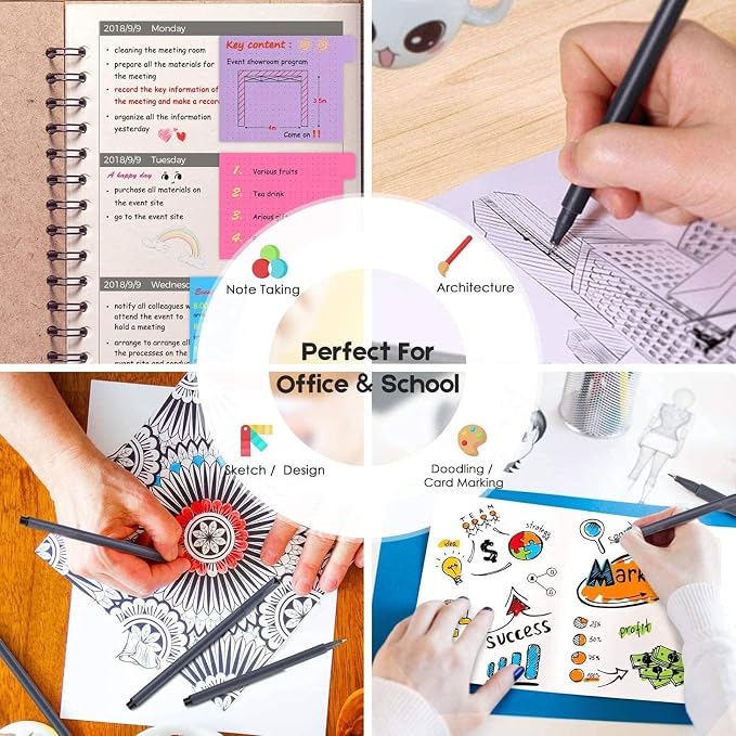 iBayam Colored Fineliner Pens 36 Pack, 0.38mm Fine Point, Bullet Journaling | - Image 5