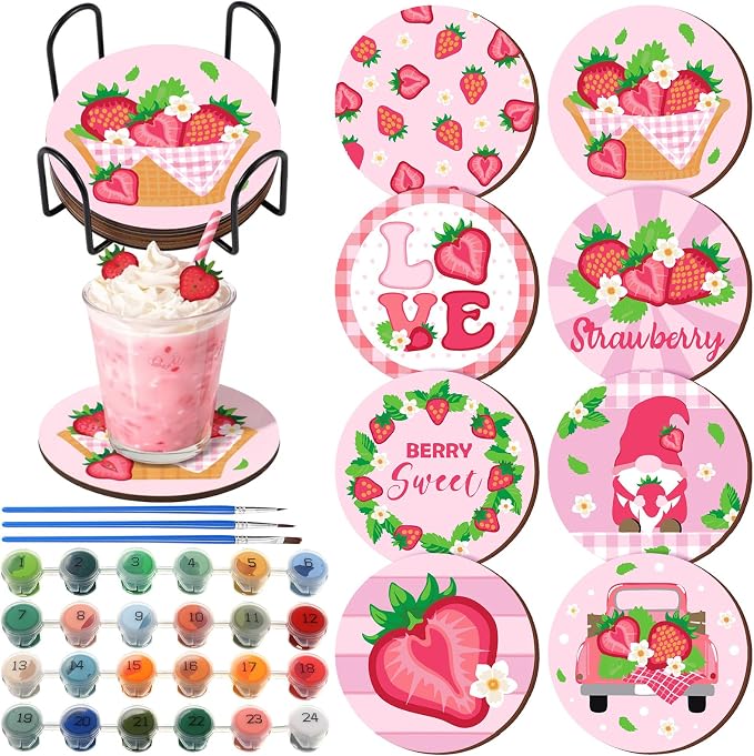 Reallnaive 8 Pcs Strawberry Paint by Numbers Kit by Unknown