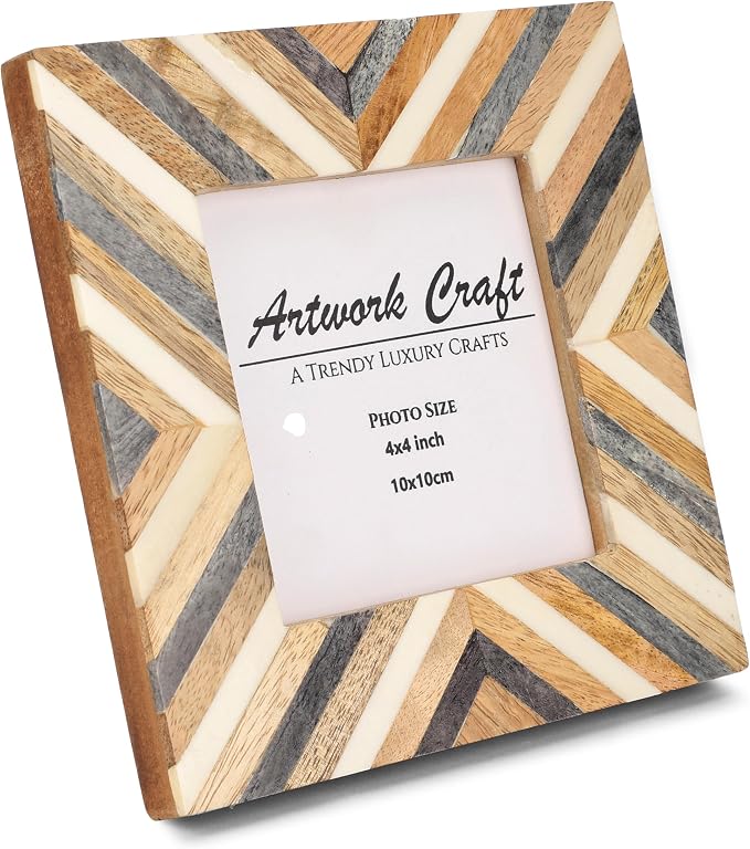 Picture Photo Frame Chevron Herringbone Art Inspired Vintage Table-Top/Wall - Image 2