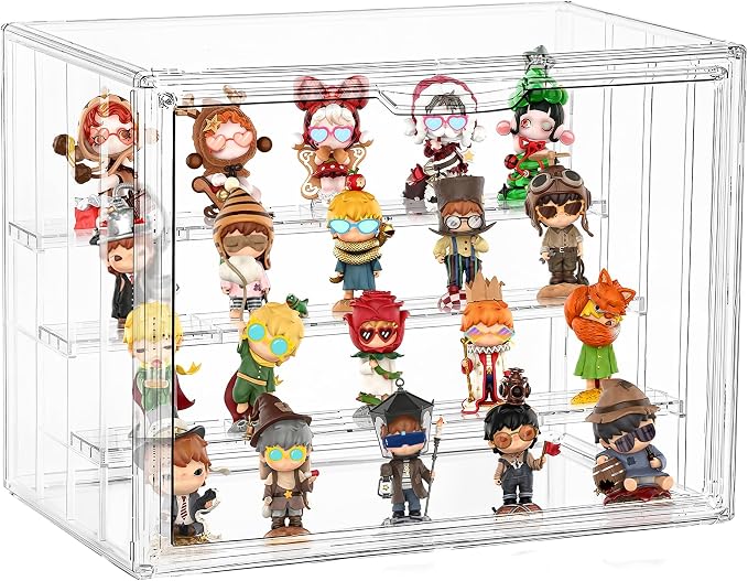 Clear Acrylic Display Case for Figures 4 Layer Figure Display Shelf by ZLLZUU