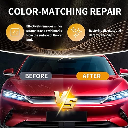 Car Scratch Remover Auto Paint Swirls & Scuff Removal Polishing Compound to Repair Scratches with Pad & Towel Suitable for Vehicles Compatible with All Paint Types - 4.2 oz / 120 ml