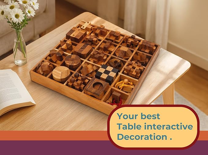 BSIRI 25 in 1 Wooden Brain Teaser Puzzles - Image 5