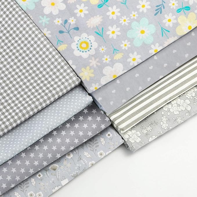Aubliss 8pcs Fat Quarter Fabric Bundles 100% Cotton 20'' x 20''Quilting Cotton - Image 7