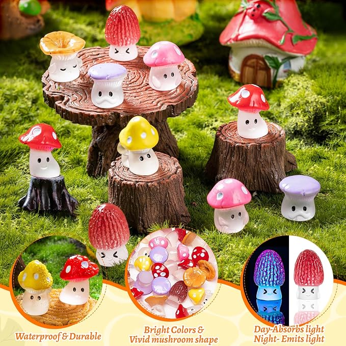 96pcs Mini Mushrooms Cute Resin Tiny Mushroom Figurines - Image 7