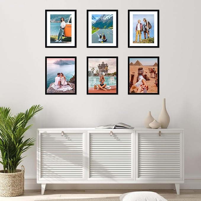 FIXSMITH 8x10 Picture Frame Set of 6, Display Pictures 5x7 - Image 6