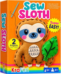 KRAFUN Beginner Sewing Kit, Sew Sloth & Leaf, Pre-Cut Felt, Kids Ages 5+ | by FunCreativeArtsCraftKits