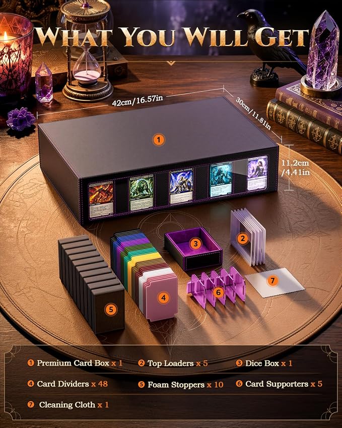 MoKo Trading Card Storage Box for MTG, 3900+Capacity, Top Loaders Organizer Case - Image 3