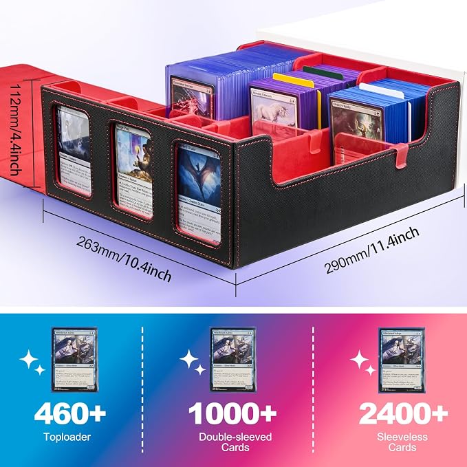 UAONO Card Storage Box for Trading Cards, 1800+ Commander Deck Box for MTG - Image 4