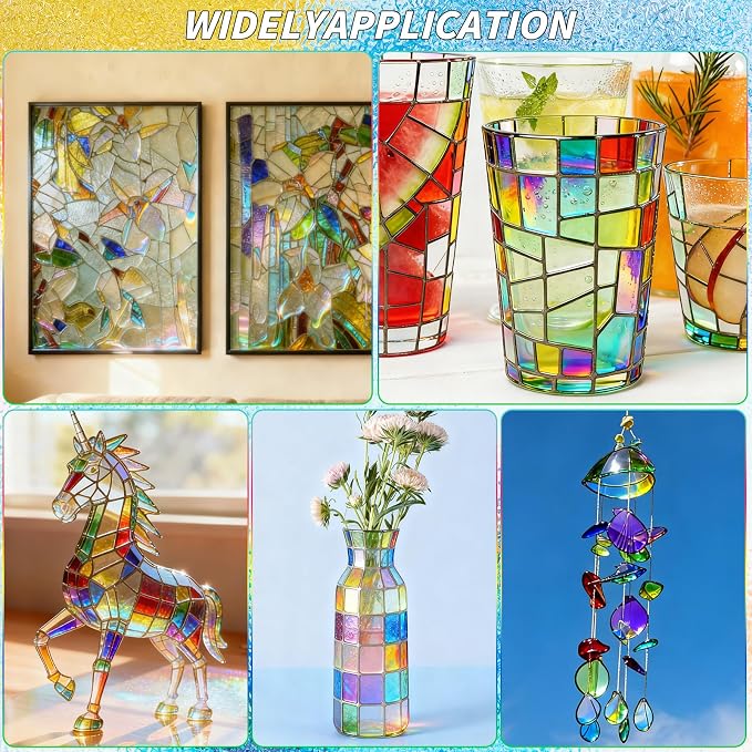 36 Sheets Opaque Stained Glass Bulk Variety Pack, 4 x 6 Inch Mosaic Glass Tiles - Image 7