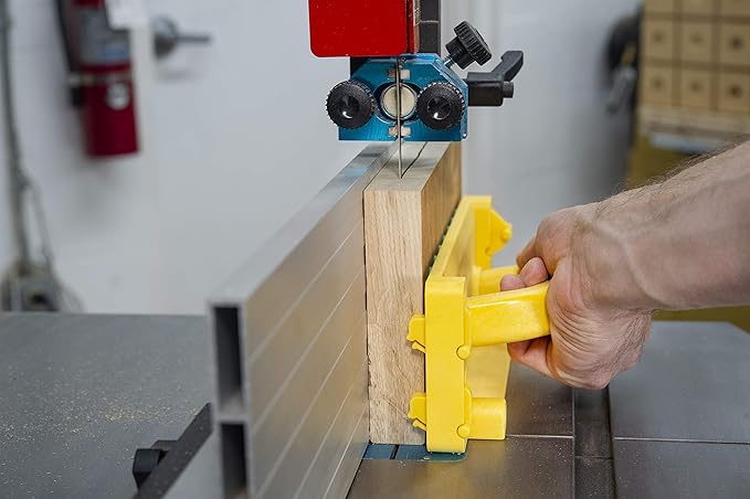 MICROJIG - GRR-RIP BLOCK Smart Push Block for Router Table, Jointer, Band Saws, and Table Saws, Includes 4 Auto-Drop Smart Heels, Extreme Grip, GB-1, Yellow/Green