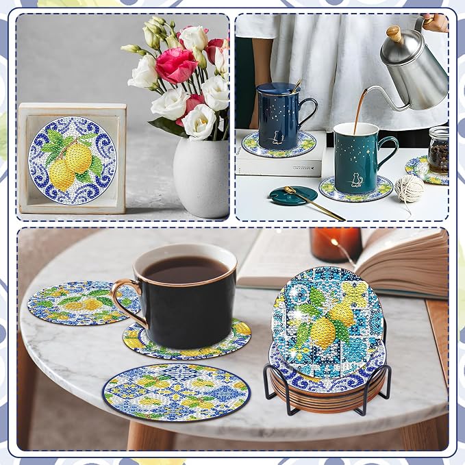 Lemon Diamond Art Coasters - Image 6