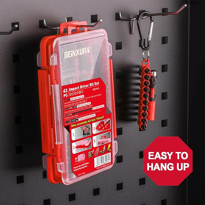 43pieces Screwdriver Bits Set, Impact Magnetic S2 Steel Multi Insert Power Bits Tips with Impact Bit Holder and Two Storage Box（PH/TORX/SQ/PZ/HEX/SL）