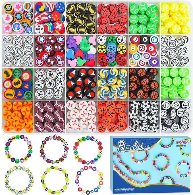 Gionlion Sports Polymer Clay Beads Bracelet Making Kit, Clay Beads by Gionlion