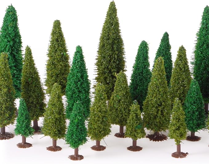 Skylety 35 Pieces Model Trees 6.3-1.2 Inch Mixed Miniature Trees Diorama by Skylety