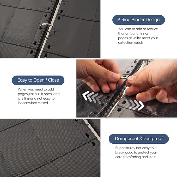 9 Pocket Card Binder, 720 Double Sided Pocket PU Card Binder, Matte Finish - Image 5