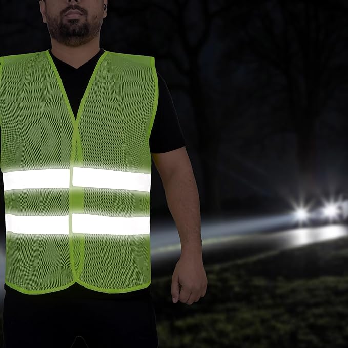 Safety Vest - 10 Pack and 15 Pack - High Visibility Vest for Everyday Use, Lightweight, Comfortable and Breathable