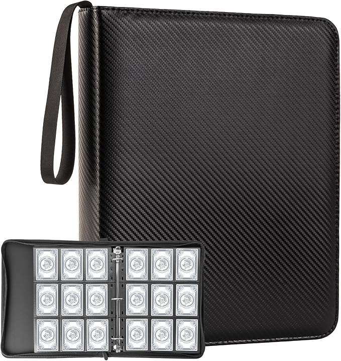 9 Pocket Card Binder, Premium Zip Trading Top Loader Binder, 720 Double Sided by Hijvxk