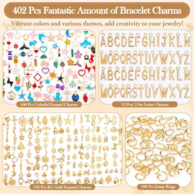 Modacraft 302Pcs Charms for Jewelry Making, Bulk Assorted, KC Gold, For DIY - Image 3